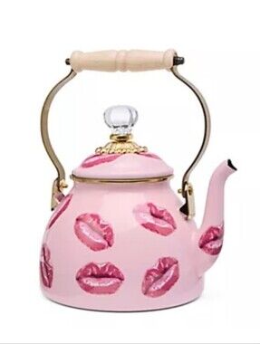 MacKenzie- Childs Kiss Me 2Qt Tea Kettle RARE RETIRED, HARD TO FIND.